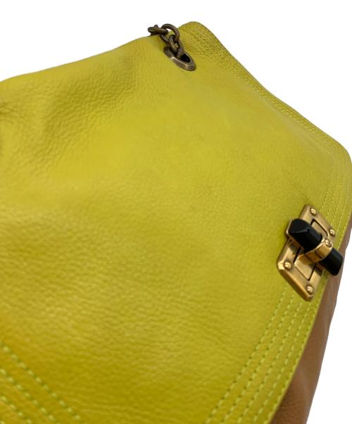 LANVIN（ランバン）LANVIN (ライバン) チェーンショルダーバッグ ブラウン×イエローの古着・服飾アイテム