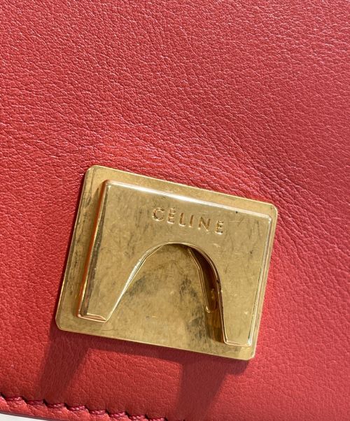CELINE（セリーヌ）CELINE (セリーヌ) フレーム ショルダーバッグ オレンジ×ブラウンの古着・服飾アイテム