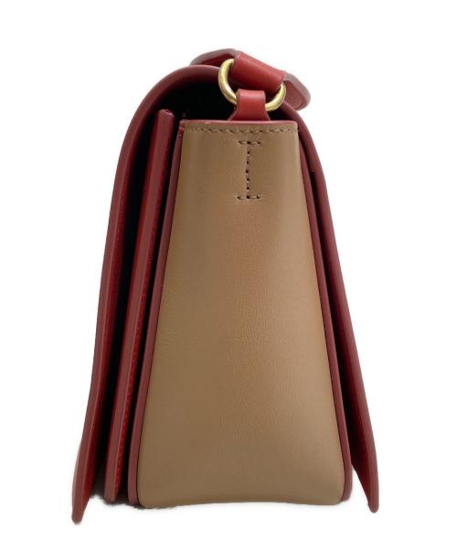 CELINE（セリーヌ）CELINE (セリーヌ) フレーム ショルダーバッグ オレンジ×ブラウンの古着・服飾アイテム