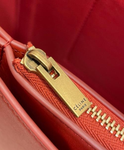 CELINE（セリーヌ）CELINE (セリーヌ) フレーム ショルダーバッグ オレンジ×ブラウンの古着・服飾アイテム