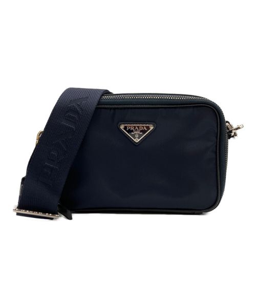 PRADA（プラダ）PRADA (プラダ) テスートブリック ショルダーバッグ ネイビーの古着・服飾アイテム