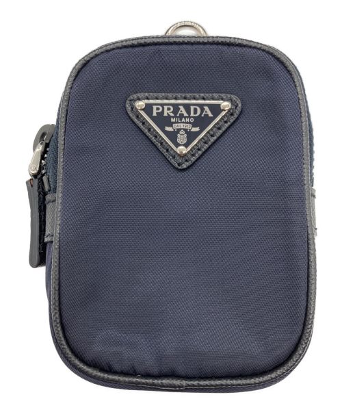 PRADA（プラダ）PRADA (プラダ) テスートブリック ショルダーバッグ ネイビーの古着・服飾アイテム