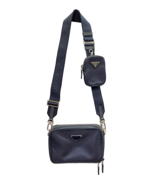 PRADA（プラダ）PRADA (プラダ) テスートブリック ショルダーバッグ ネイビーの古着・服飾アイテム