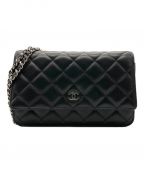 CHANELシャネル）の古着「チェーンウォレット/ショルダーウォレット」｜ブラック