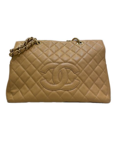 CHANEL（シャネル）CHANEL (シャネル) マトラッセチェーントートバッグ ベージュの古着・服飾アイテム