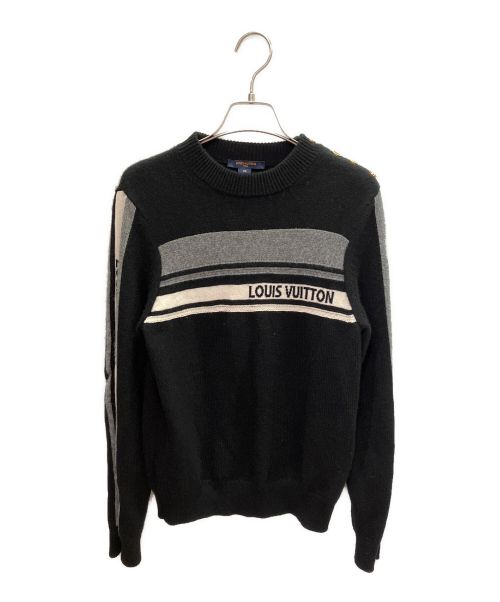 LOUIS VUITTON（ルイ ヴィトン）LOUIS VUITTON (ルイ ヴィトン) インタルシアシグネチャープルオーバー ブラック サイズ:XSの古着・服飾アイテム