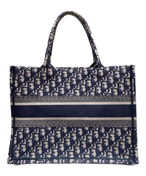Christian Dior（クリスチャン ディオール）Christian Dior (クリスチャン ディオール) BOOK TOTE MEDIUM/ブックトート ミディアム ネイビー サイズ:MEDIUM/ミディアムの古着・服飾アイテム