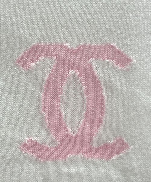 CHANEL（シャネル）CHANEL (シャネル) Cotton Sleeveless Knit ホワイト×ピンク サイズ:38の古着・服飾アイテム