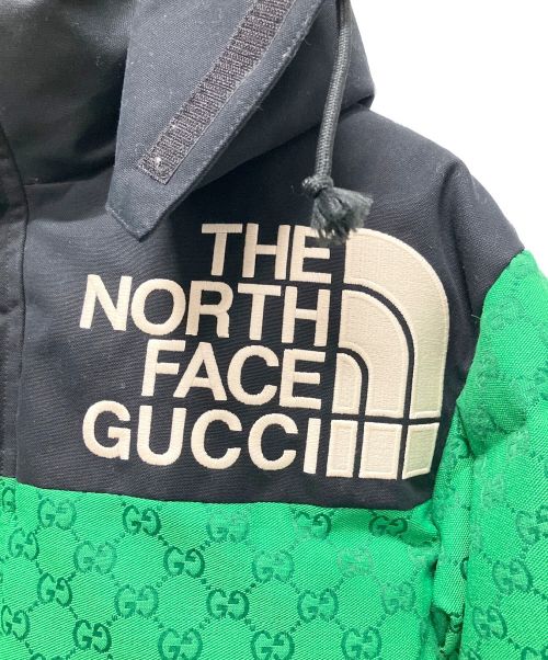 GUCCI（グッチ）GUCCI (グッチ) THE NORTH FACE (ザ ノース フェイス) パッディドダウンジャケット グリーン×ブラック サイズ:Sの古着・服飾アイテム