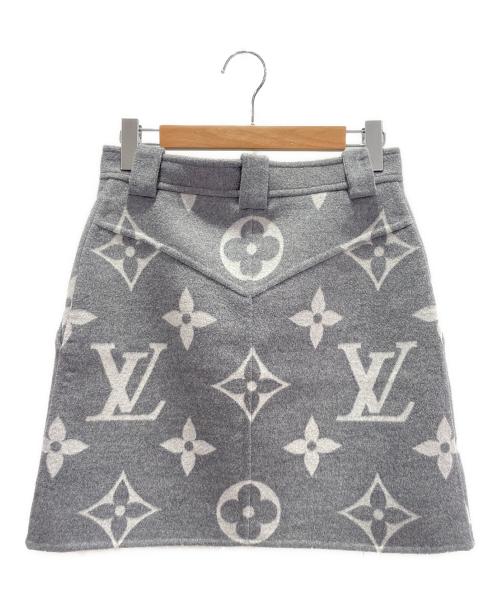 LOUIS VUITTON（ルイ ヴィトン）LOUIS VUITTON (ルイ ヴィトン) モノグラムメルトンスカート グレー サイズ:38の古着・服飾アイテム