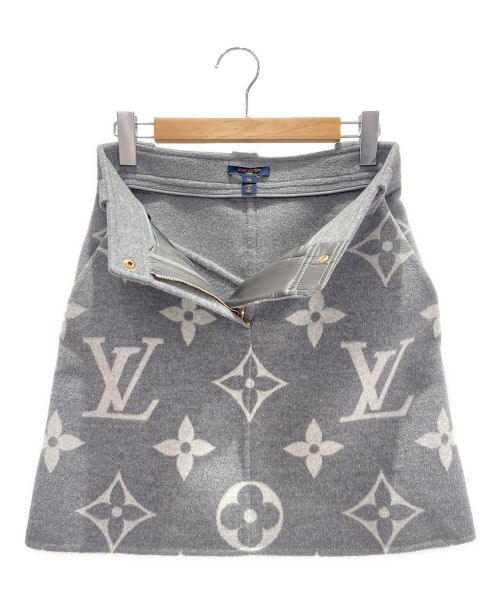LOUIS VUITTON（ルイ ヴィトン）LOUIS VUITTON (ルイ ヴィトン) モノグラムメルトンスカート グレー サイズ:38の古着・服飾アイテム