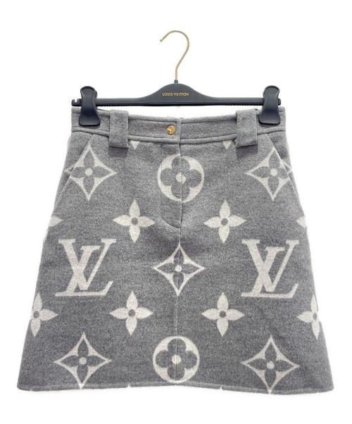 LOUIS VUITTON（ルイ ヴィトン）LOUIS VUITTON (ルイ ヴィトン) モノグラムメルトンスカート グレー サイズ:38の古着・服飾アイテム