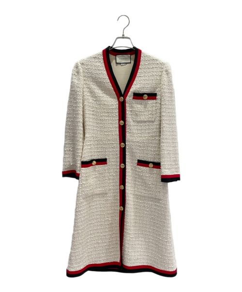 GUCCI（グッチ）GUCCI (グッチ) GGボタンツイードコート アイボリー サイズ:40の古着・服飾アイテム