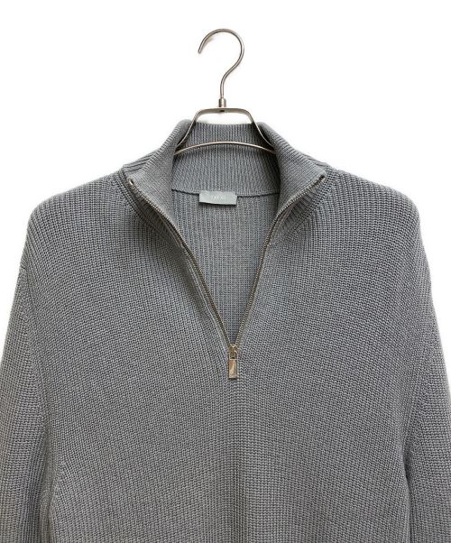 Dior（ディオール）Dior (ディオール) スリーブロゴハーフジップセーター グレー サイズ:Lの古着・服飾アイテム