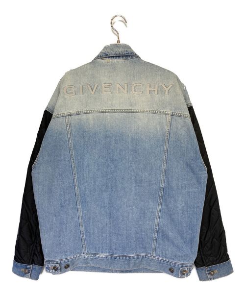 GIVENCHY（ジバンシィ）GIVENCHY (ジバンシィ) 異素材切替デニムジャケット インディゴ×ブラック サイズ:Mの古着・服飾アイテム