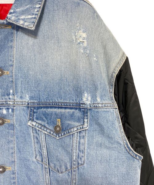 GIVENCHY（ジバンシィ）GIVENCHY (ジバンシィ) 異素材切替デニムジャケット インディゴ×ブラック サイズ:Mの古着・服飾アイテム