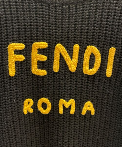 FENDI（フェンディ）FENDI (フェンディ) ロゴクルーネックセーター ブラック サイズ:54の古着・服飾アイテム