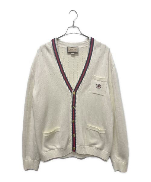 GUCCI（グッチ）GUCCI (グッチ) シェリーラインカーディガン ベージュ サイズ:Lの古着・服飾アイテム