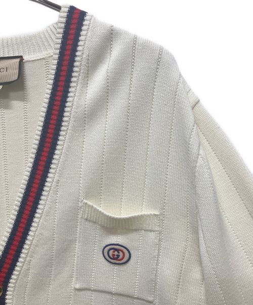 GUCCI（グッチ）GUCCI (グッチ) シェリーラインカーディガン ベージュ サイズ:Lの古着・服飾アイテム