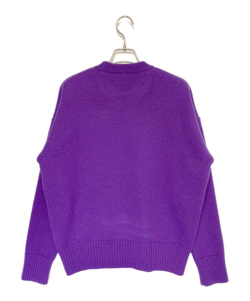 ami（アミ）ami (アミ)  AMI DE COEUR クルーネック セーター パープル サイズ:XSの古着・服飾アイテム