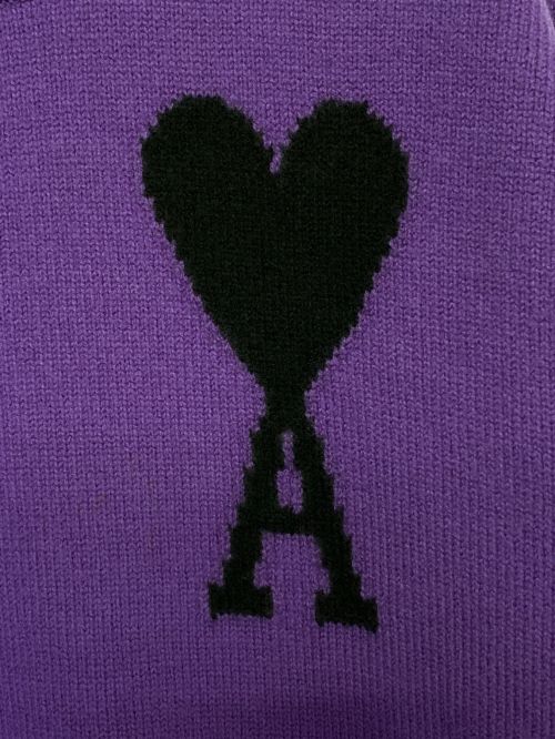 ami（アミ）ami (アミ)  AMI DE COEUR クルーネック セーター パープル サイズ:XSの古着・服飾アイテム
