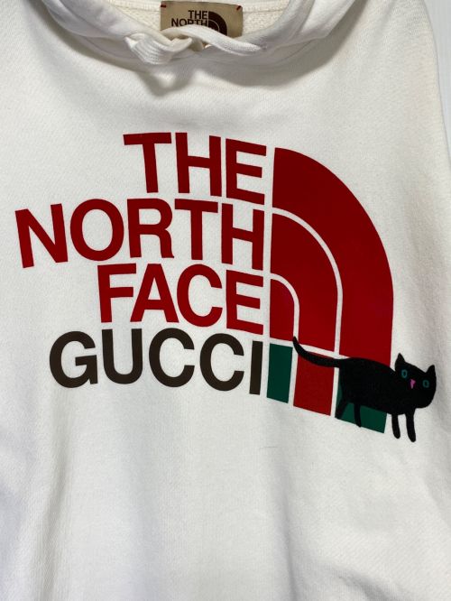 GUCCI（グッチ）GUCCI (グッチ) THE NORTH FACE (ザ ノース フェイス) プリントプルオーバーパーカー アイボリー サイズ:Sの古着・服飾アイテム