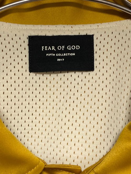 Fear Of God（フィア・オブ・ゴッド）Fear Of God (フィア・オブ・ゴッド) SATAIN BASEBALL COACH JACKET イエロー サイズ:Mの古着・服飾アイテム