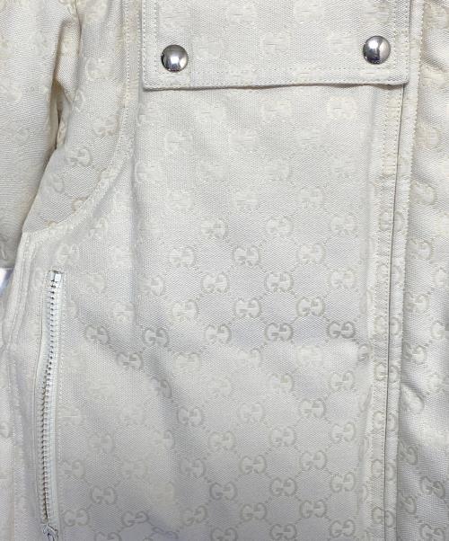 GUCCI（グッチ）GUCCI (グッチ) GGナイロンキャンバス パデッド ジャケット ホワイト サイズ:38の古着・服飾アイテム