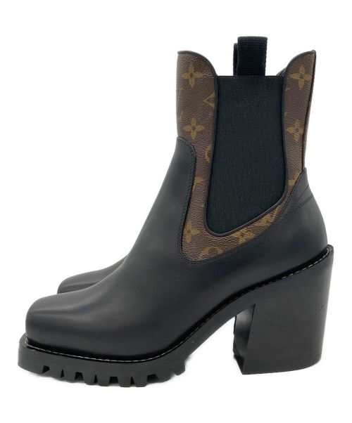 LOUIS VUITTON（ルイ ヴィトン）LOUIS VUITTON (ルイ ヴィトン) モノグラム・サイドゴアブーツ ブラック サイズ:37 1/2の古着・服飾アイテム