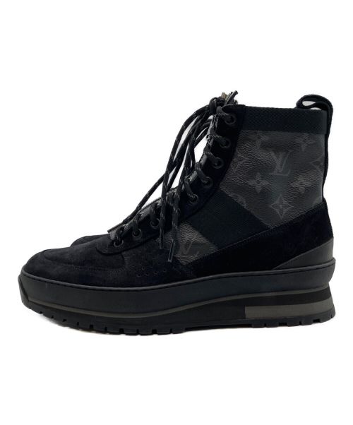 LOUIS VUITTON（ルイ ヴィトン）LOUIS VUITTON (ルイ ヴィトン) エクリプス レザーアンクルブーツ ブラック サイズ:8の古着・服飾アイテム