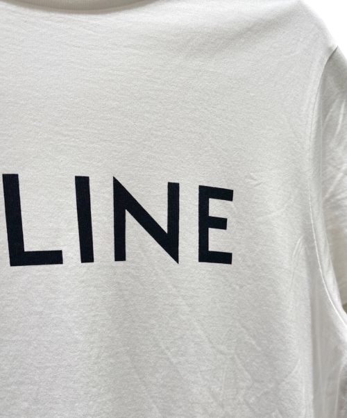 CELINE（セリーヌ）CELINE (セリーヌ) ロゴ ルーズ クルーネックカットソー ホワイト サイズ:Sの古着・服飾アイテム