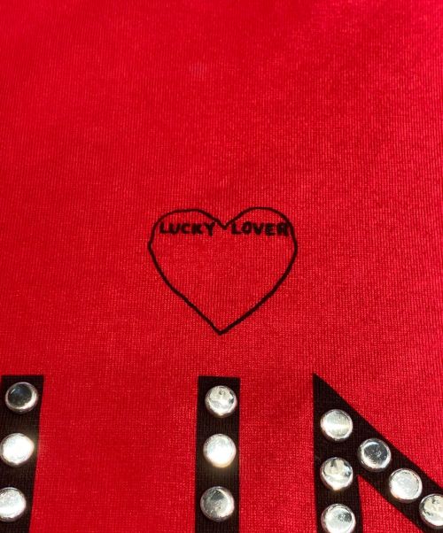 CELINE（セリーヌ）CELINE (セリーヌ) スタッズロゴTシャツ レッド サイズ:Lの古着・服飾アイテム
