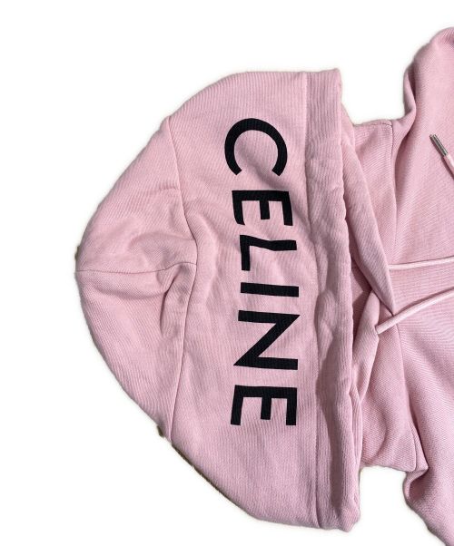 CELINE（セリーヌ）CELINE (セリーヌ) プリントロゴパーカー ピンク サイズ:XSの古着・服飾アイテム