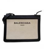 BALENCIAGAバレンシアガ）の古着「ネイビーポシェット」｜アイボリー×ブラック