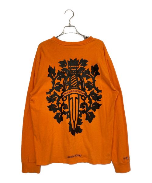 CHROME HEARTS（クロムハーツ）CHROME HEARTS (クロムハーツ) ロングプリントTシャツ オレンジ サイズ:XLの古着・服飾アイテム