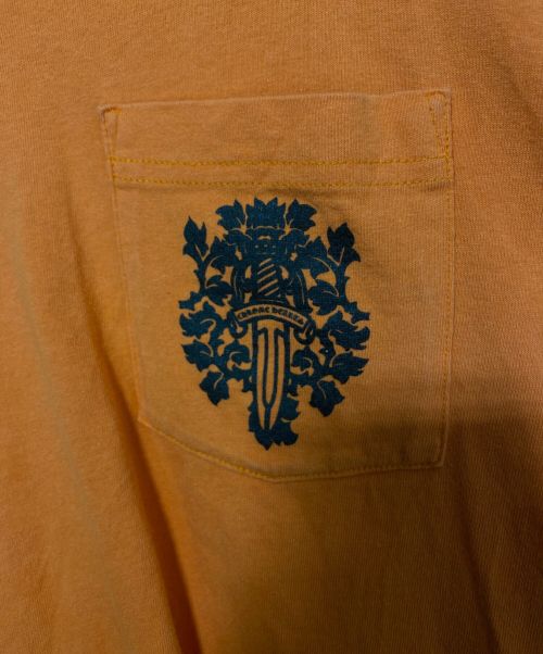CHROME HEARTS（クロムハーツ）CHROME HEARTS (クロムハーツ) ロングプリントTシャツ オレンジ サイズ:XLの古着・服飾アイテム