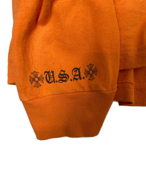 CHROME HEARTS（クロムハーツ）CHROME HEARTS (クロムハーツ) ロングプリントTシャツ オレンジ サイズ:XLの古着・服飾アイテム