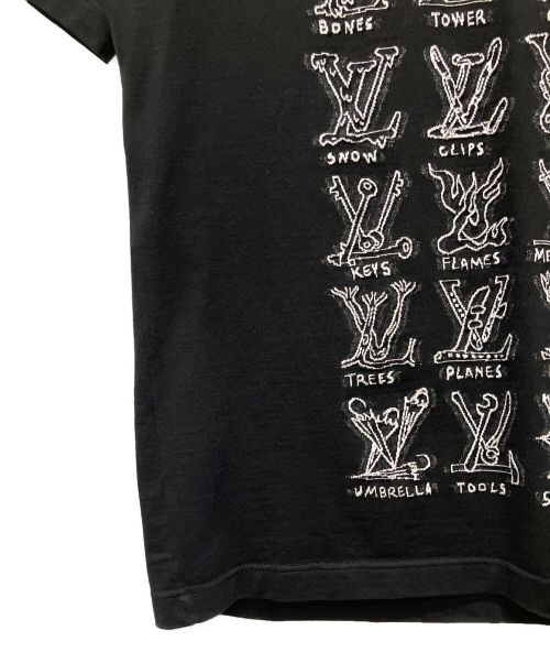 LOUIS VUITTON（ルイ ヴィトン）LOUIS VUITTON (ルイ ヴィトン) カートゥーンLVロゴTシャツ ブラック サイズ:Mの古着・服飾アイテム
