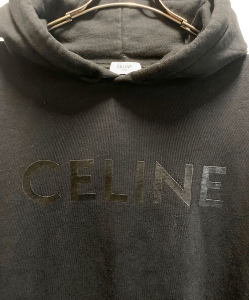 CELINE（セリーヌ）CELINE (セリーヌ) ロゴプルオーバーパーカー ブラック サイズ:Lの古着・服飾アイテム
