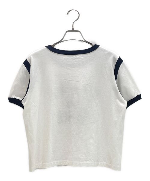 CELINE（セリーヌ）CELINE (セリーヌ) ロゴリンガーTシャツ ホワイト×ブラック サイズ:Mの古着・服飾アイテム