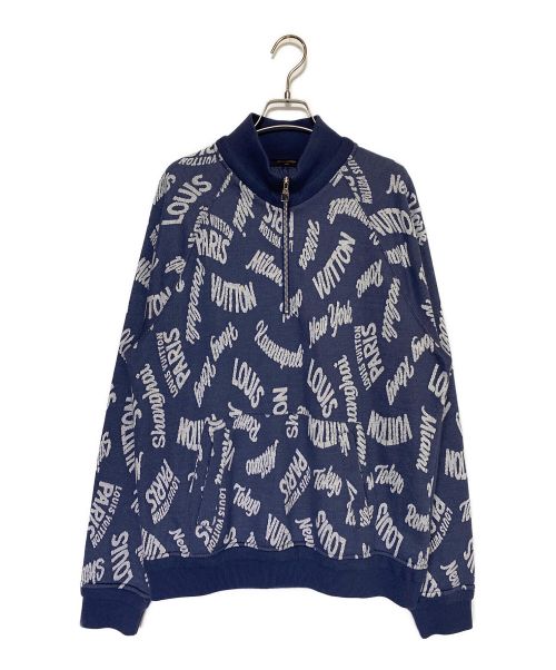 LOUIS VUITTON（ルイ ヴィトン）LOUIS VUITTON (ルイ ヴィトン) 総柄ハーフジップスウェット ブルー サイズ:XLの古着・服飾アイテム