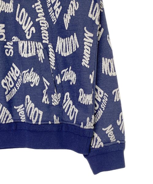 LOUIS VUITTON（ルイ ヴィトン）LOUIS VUITTON (ルイ ヴィトン) 総柄ハーフジップスウェット ブルー サイズ:XLの古着・服飾アイテム