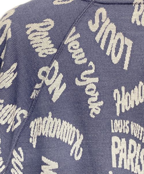 LOUIS VUITTON（ルイ ヴィトン）LOUIS VUITTON (ルイ ヴィトン) 総柄ハーフジップスウェット ブルー サイズ:XLの古着・服飾アイテム