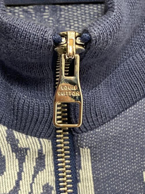 LOUIS VUITTON（ルイ ヴィトン）LOUIS VUITTON (ルイ ヴィトン) 総柄ハーフジップスウェット ブルー サイズ:XLの古着・服飾アイテム