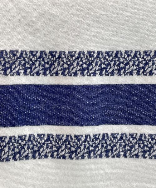 Christian Dior（クリスチャン ディオール）Christian Dior (クリスチャン ディオール) シグネチャーロゴ ライン Tシャツ ホワイト×ネイビー サイズ:Sの古着・服飾アイテム
