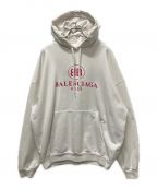 BALENCIAGAバレンシアガ）の古着「ロゴプリントパーカー/フーディ」｜ホワイト×ピンク