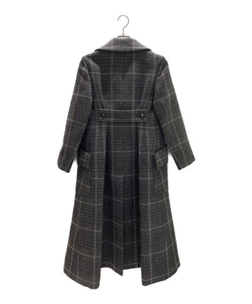 Christian Dior（クリスチャン ディオール）Christian Dior (クリスチャン ディオール) チェック柄ロングフレアチェスターコート グレー サイズ:38の古着・服飾アイテム