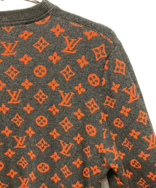 LOUIS VUITTON（ルイ ヴィトン）LOUIS VUITTON (ルイ ヴィトン) MONOGRAM KNIT グレー×オレンジ サイズ:Mの古着・服飾アイテム