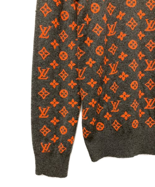 LOUIS VUITTON（ルイ ヴィトン）LOUIS VUITTON (ルイ ヴィトン) MONOGRAM KNIT グレー×オレンジ サイズ:Mの古着・服飾アイテム
