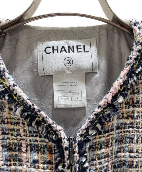 CHANEL（シャネル）CHANEL (シャネル) ツイードジップアップジャケット マルチカラー サイズ:34の古着・服飾アイテム